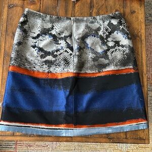 Elie Tahari Mini Pencil Skirt in Black, Blue, and Orange
